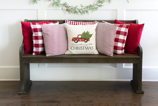 Christmas truck and tree- 18x18 inch pillow cover