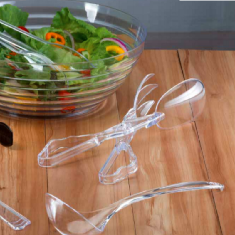 Load image into Gallery viewer, Clear Plastic Salad Tong 10&quot; Serverware Party Dimensions
