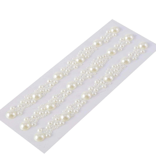 Ivory Self Adhesive Pearl Rhinestone Stickers, DIY Craft Peel and Stick Gem Stickers Decorations HIER_9600 Default Title