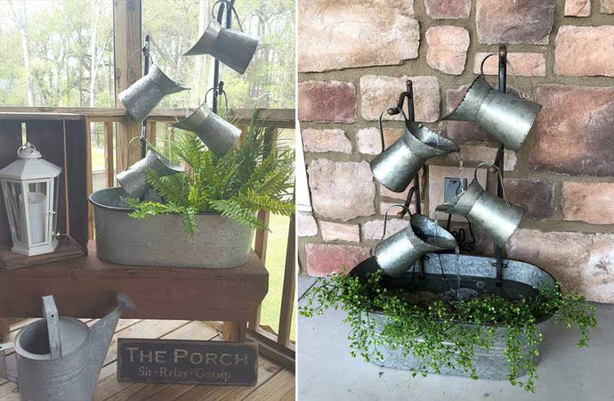 Galvanized Watering Can Fountain General VIP