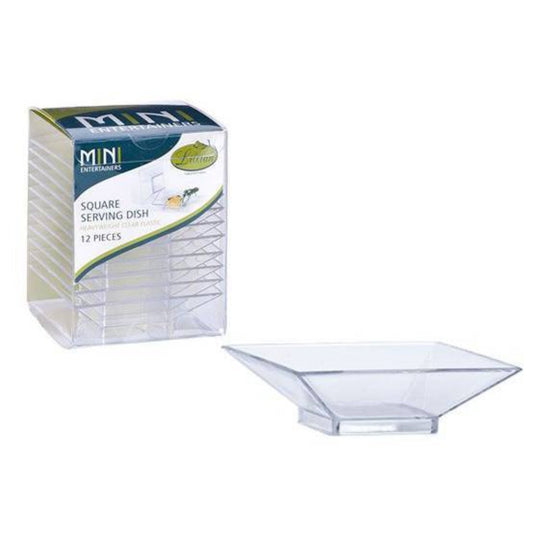 Lillian Mini Plastic Square Serving Dish Clear dishes Serverware Lillian