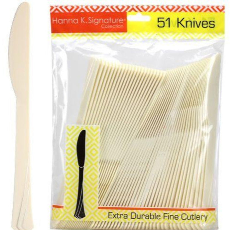 Load image into Gallery viewer, *WHOLESALE* Hanna K. Signature Heavy weight Plastic Knife Ivory: 1224CT Cutlery Hanna K Signature
