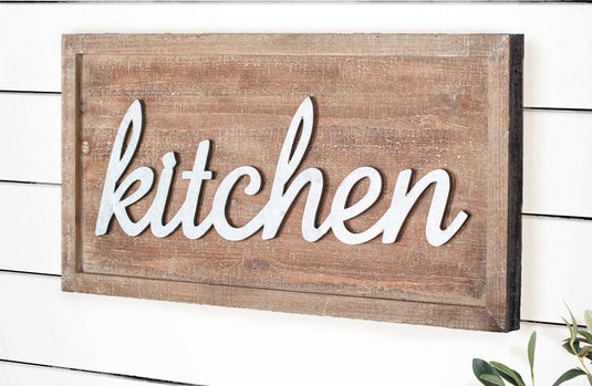 Weathered Wooden "Kitchen" Sign General UMA