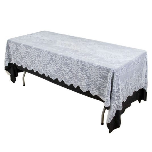 Lace 60"x108" Rectangular Oblong Tablecloth White - Premium Finish for Versatile Table Settings Tablecloths PROstorez Default Title