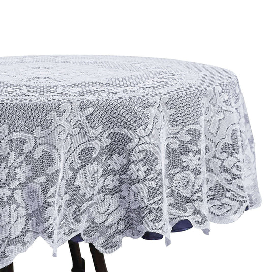 Lace 70" Round Tablecloth White - Premium Design for Intimate Table Settings Tablecloths PROstorez Default Title