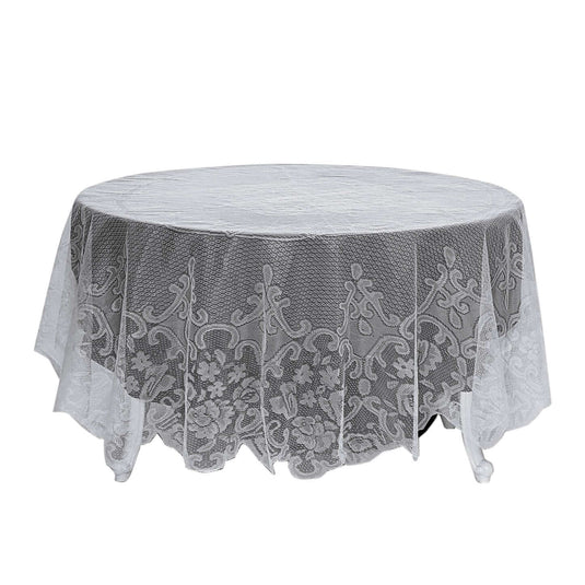 Lace 90" Round Tablecloth White - Premium Design for Versatile Table Decor Tablecloths PROstorez Default Title