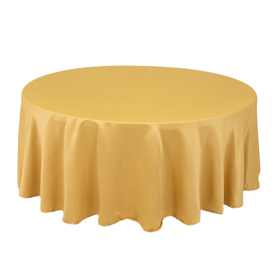 Lamour Satin 108" Round Tablecloth Champagne - Durable & Silk-Like Table Cover Tablecloths HIER_2184