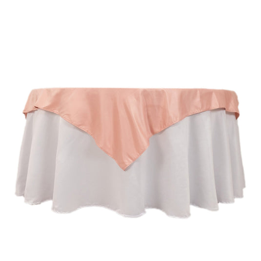 Lamour Satin 54"x54" Table Overlay Square Tablecloth Dusty Rose - Durable & Silk-Like Table Cover Overlays HIER_2184