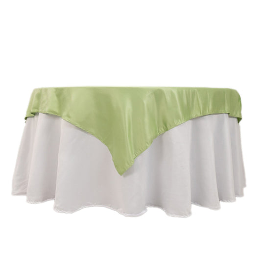 Lamour Satin 54"x54" Table Overlay Square Tablecloth Sage Green - Durable & Silk-Like Table Cover Overlays HIER_2184