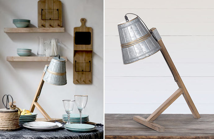 Galvanized Bucket Desk Lamp General ABH