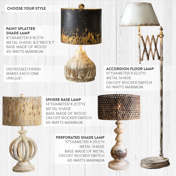 Load image into Gallery viewer, Distressed Farmhouse Lamp, Choose Your Style Whats trending CT
