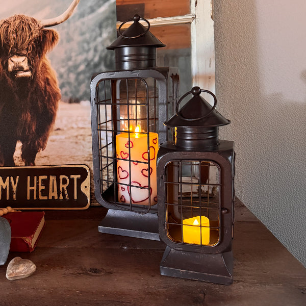 Caged Iron Lanterns with Handles, Set of Two Must Haves ABH