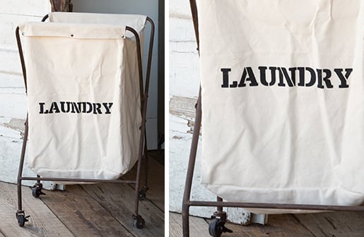 Vintage Canvas Foldable Laundry Cart General PHC