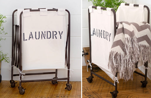 Vintage Canvas Foldable Laundry Cart General PPD