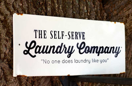 Distressed Metal Self Serve Laundry Sign General PPD