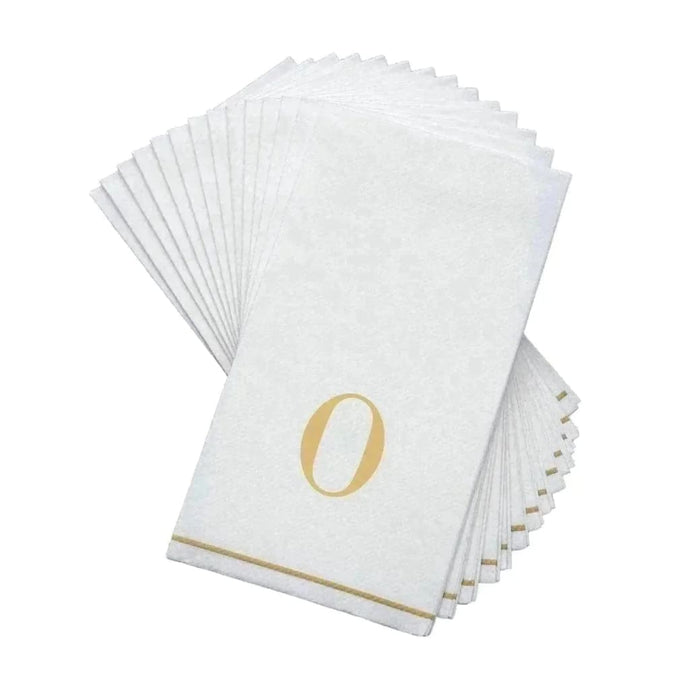 Letter O Gold Monogram Paper Disposable Dinner Napkins | 14 Napkins Napkins Luxe Party NYC