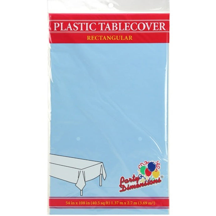 Tablecover Plastic Light Blue Rectangular 54'' X 108'' Table Cover Party Dimensions