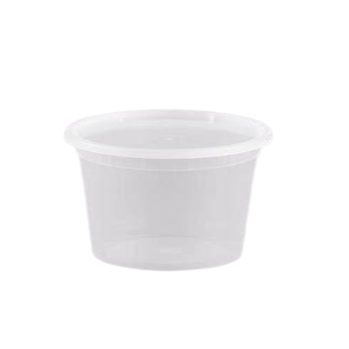 16oz Lightweight Clear Plastic Round Deli Container with Lids Food Storage & Serving VeZee