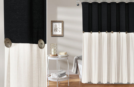 Linen Button Shower Curtain, Pick Your Color General Decor Steals