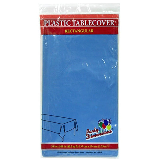 *WHOLESALE* Tablecover Plastic Medium Blue Rectangular 54'' X 108'': 48CT Table Cover Party Dimensions