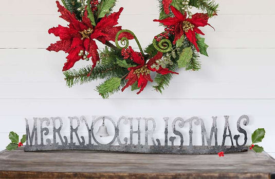 Rustic Metal "Merry Christmas" Tabletop Sign General DCI