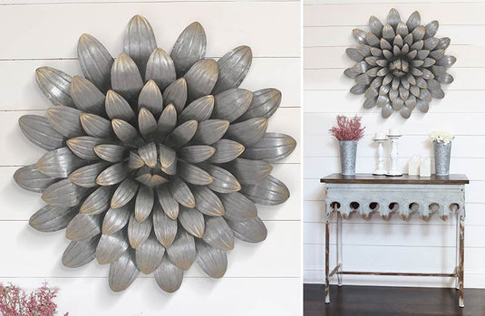 *HUUGE* Galvanized Flower Wall Art General ABH