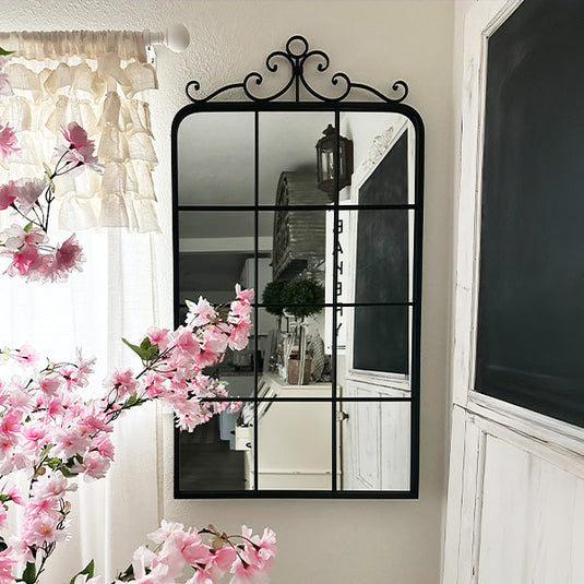 Black Rectangular Windowpane Mirror Whats trending VIP