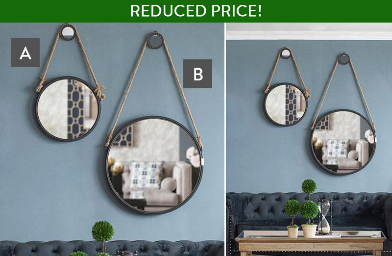 Load image into Gallery viewer, Rustic Rope Mirror, Pick your Size General ABH
