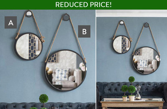 Rustic Rope Mirror, Pick your Size General ABH