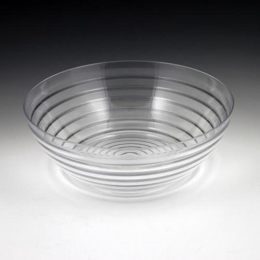 Large Plastic Round Clear Ringed Serving Bowl 11" Extra heavy weight Serverware Party Dimensions