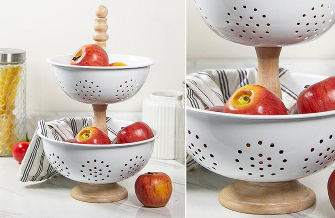 Two-Tiered Decorative Colander Stand General VIP