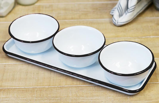 Enamel Bowl Set with Tray General VIP