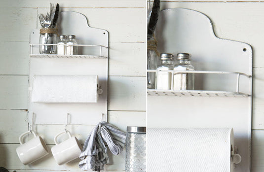 Distressed White Kitchen Rack General VIP