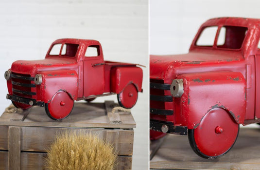 *HUGE* Antiqued Metal Red Truck General VIP