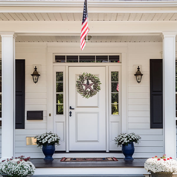 Patriotic Floral Wreath with Star Accent General TP