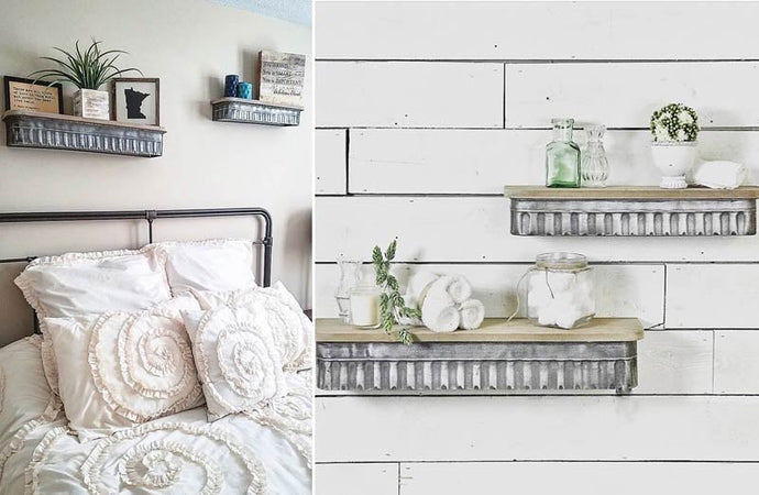 Rustic Wall Mounted Shelves Set of 2 General VIP