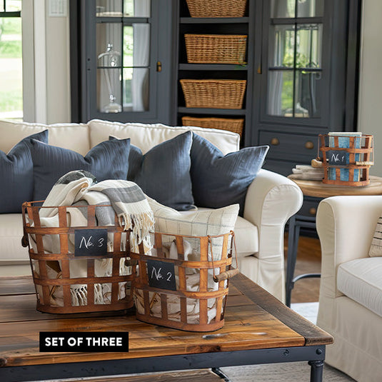 Rustic Numbered Baskets, Set of 3 Deal of the Day CT