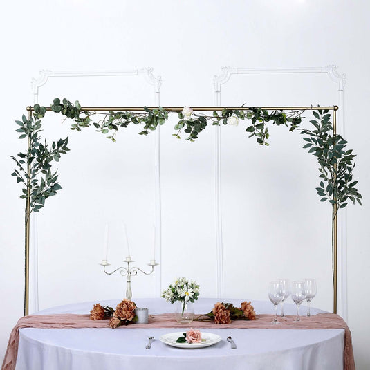 Over The Table Metal Rod Stand with Clamps Gold - Sturdy Adjustable Table Flower Arch Balloon Backdrop Frame Stand for Exquisite Event Setup & Decor 42