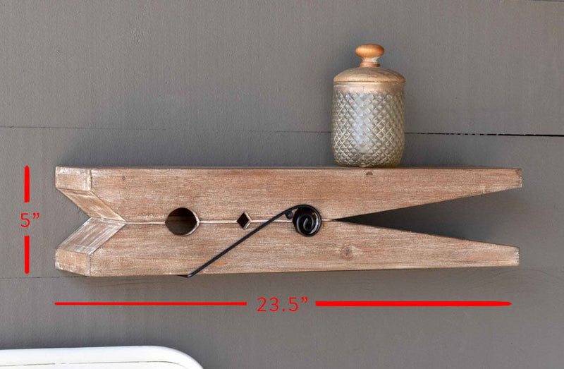 Load image into Gallery viewer, Oversized Wooden Clothespin Shelf, Pick Your Size General Decor Steals
