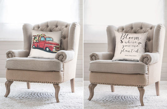 Double Sided Red Truck Pillow Cover General FLH