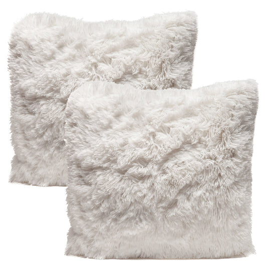 Solid Longfur Throw Pillow Covers Collective Chanasya