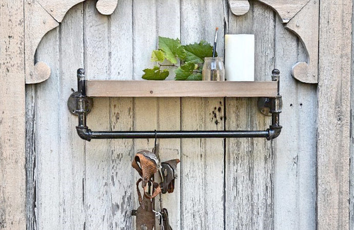 Rustic Wood and Pipe Shelf General PPD