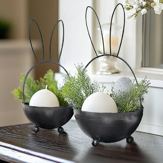 Easter Bunny Metal Planters, Set of Two General ABH