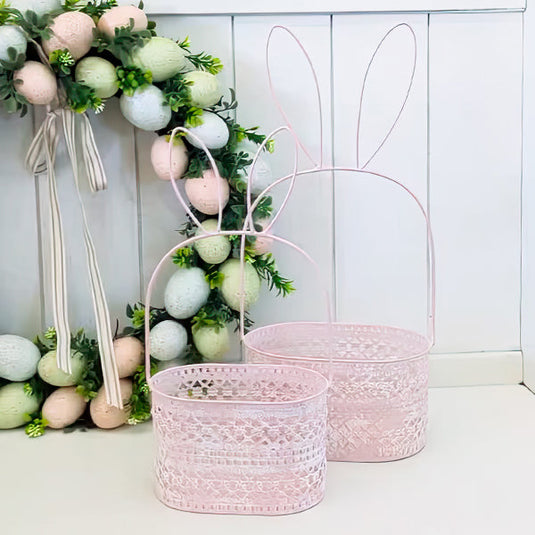 Bunny Ear Metal Baskets, Set of 2 Shop ABH