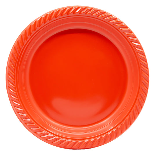 Ideal Dining 7" Light Weight Red Plastic plates Good to use in Microwave Disposable Plates Ideal Dining