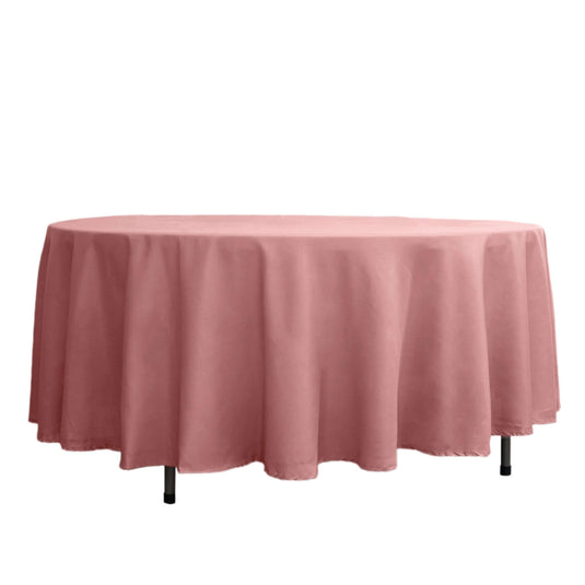 Polyester 108" Round Tablecloth Dusty Rose - Wrinkle-Resistant Table Cover Tablecloths PROstorez Default Title