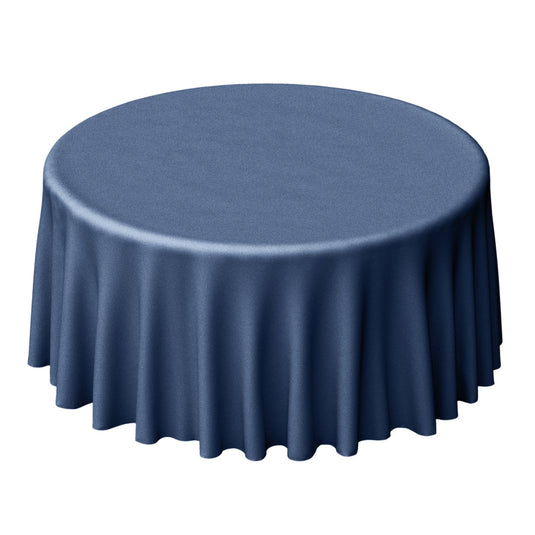 Polyester 120" Round Tablecloth Dark Blue - Seamless Faux Denim Design for Stylish Gatherings Tablecloths HIER_2111 Default Title