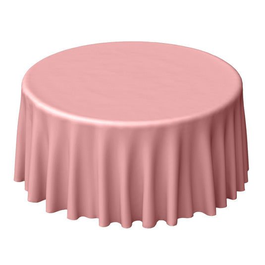 Polyester 120" Round Tablecloth Dusty Rose - Seamless Wrinkle-Resistant Table Cover Tablecloths PROstorez Default Title