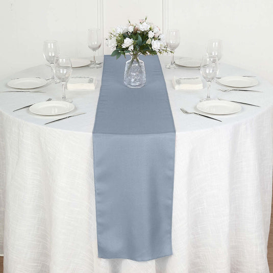 Polyester 12"x108" Table Runner Dusty Blue - Durable & Wrinkle-Resistant Table Decor Runners PROstorez Default Title