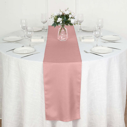 Polyester 12"x108" Table Runner Dusty Rose - Durable & Wrinkle-Resistant Table Decor Runners PROstorez Default Title